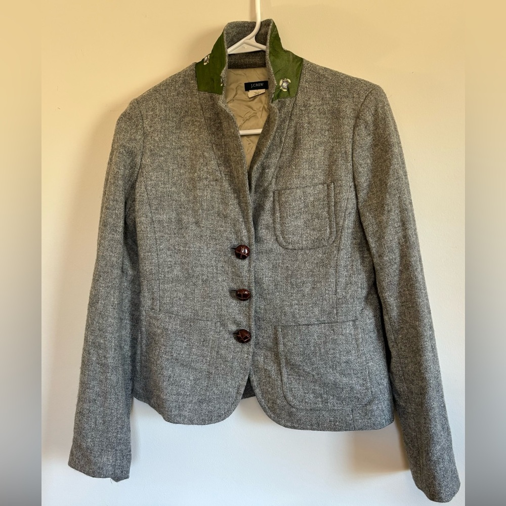 Vintage J Crew Women’s Gray Tweed Blazer size 4